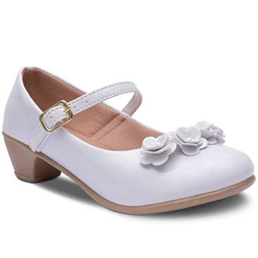 Imagem de Sapato Salto Infantil Boneca Flor 38 (32, Branco)