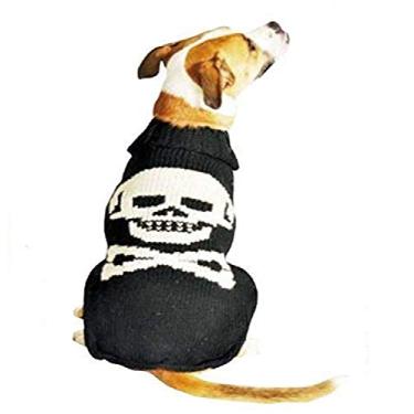 Imagem de Chilly Dog Suéter de cachorro com caveira preta, 3GG-Grande
