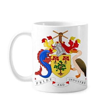 Imagem de Bridgetown Barbados Caneca com emblema nacional cerâmica café porcelana copo talheres
