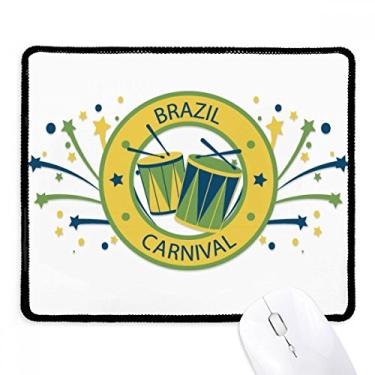Imagem de Mousepad Drum Stars Celebrate Brazil Carnival Mousepad com borda costurada para jogos