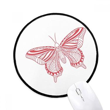 Imagem de Mouse pad rosa Butterfly Kite tapete redondo para escritório para computador