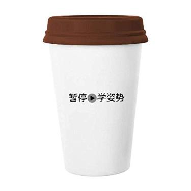 Imagem de Palavras chinesas mostra aprender a ação caneca café copo cerâmica copo copo tampa