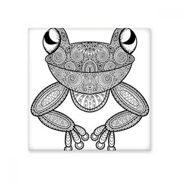 Imagem de Pintura de sapo pequeno verde azulejo de cerâmica brilhante decalque pedra adornada tijolo vitrificado