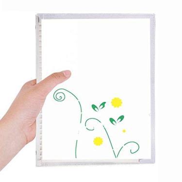Imagem de Caderno de pétalas de folhas verdes e folhas soltas diário recarregável de papelaria