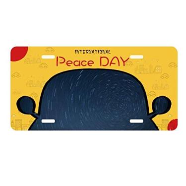 Imagem de DIYthinker Placa de carro Paisagem Estrelas Luzes Céu Noturno Placa Etiqueta Decoração de Carro Dia da