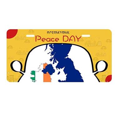 Imagem de DIYthinker Mapa da Grã-Bretanha, bandeira da Irlanda, país Reino Unido, placa de automóvel, decoração de carro