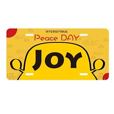 Imagem de DIYthinker Joy Word frases inspiradoras placa de licença etiqueta decoração de carro dia da paz