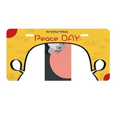 Imagem de DIYthinker Placa de carro com estampa de peixe de tradição chinesa Sun Rise para decoração de carro Dia da Paz