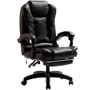Imagem de Cadeira de escritório executiva grande e alta de camadas inteligentes, cadeira de escrivaninha com encosto alto de 400 libras Cadeira executiva de couro colado Cadeira executiva com encosto alto -