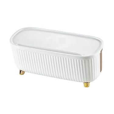 Imagem de Caixa Organizadora de Cabos Caixa de Cabos Organização de Cabos Caixa de Gerenciamento de Cabos Organizador de Cabos para Mesa para Computador Hub USB, BRANCO