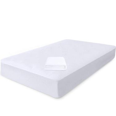 Imagem de Capa Protetora de Colchão Viúva Impermeável 100% Silencioso de Malha Premium 128X188X36cm -  BF Colchões