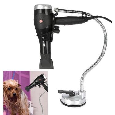 Imagem de Suporte Secador Cabelo Ventosa Parede Vidro Azulejo Espelho Articulavel Flexivel Banhei...