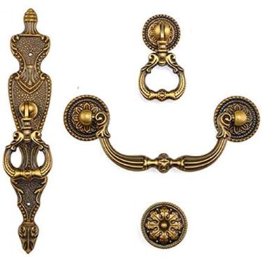 Imagem de Maçanetas de porta de cozinha Puxadores de armário 1 peça de material de cobre Maçaneta de porta de armário retro móveis de armário (cobre 126 mm)