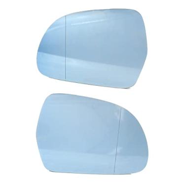 Imagem de KACEPAR Vidro retrovisor com placa de suporte aquecida, substituição de vidro do espelho aquecido do lado do motorista/passageiro, 2009-2013, compatível com Audi A3/S3 8P A4/S4 B8 A5/S5 A6, azul (par)