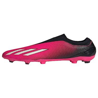 Imagem de adidas Tênis infantil unissex X Speedportal.3 sem cadarço Firm Ground, Team Shock Rosa/Zero Metálico/Preto, 6 Big Kid