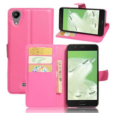 Imagem de Manyip Capa WIKO U Feel GO, capa de telefone de couro, protetor de ecrã de Slim Case estilo carteira com ranhuras para cartões, suporte dobrável, fecho magnético (JFC11-33)