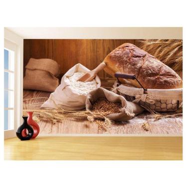 Imagem de Papel De Parede 3D Alimentos Pão Pães Padaria 3,5M Al243