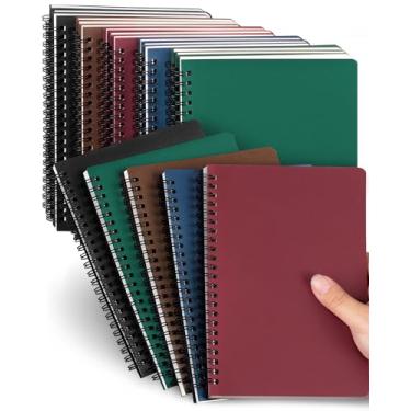 Imagem de Cadernos espirais A5 forrados com 20 peças de diários pautados universitários para trabalho, estudo, anotações, presentes 120 páginas/60 folhas - 5 cores, 4 de cada cor