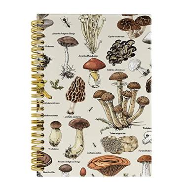 Imagem de Knibeo Caderno vintage de cogumelo, material escolar universitário, caderno encadernado em espiral de 14 × 21 cm com 164 páginas, cadernos cogumelos femininos