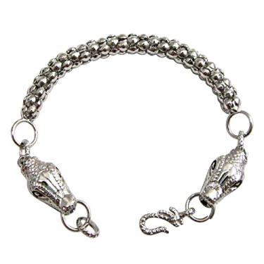 Imagem de Navachi Bracelete Az3039b banhado a ouro 18 k com cabeça dupla, 20 cm, 8, liga metálica, Zircônia