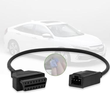 Imagem de AMHTDOL Adaptador OBD1 para OBD2 para Honda cabo de 3 pinos, compatível com Honda veículo 3 pinos Obd1 para 16 pinos Obd2 conector de diagnóstico, funciona com ferramenta de digitalização ELM327 OBD2