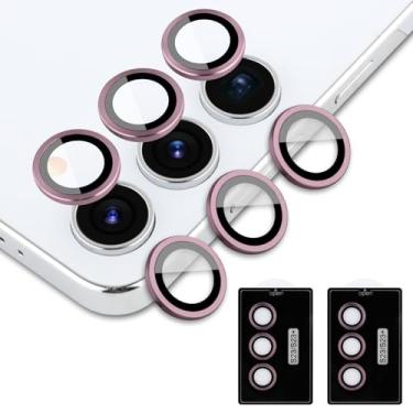 Imagem de aidvaia Protetor de lente de câmera Crimson compatível com Samsung Galaxy S23 Plus, protetor de lente de vidro temperado de anel de liga de alumínio anti-arranhões capa de câmera decorativa