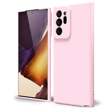Imagem de oakxco Capa projetada para Samsung Galaxy Note 20 Ultra 2020 com aderência de silicone, capa de telefone de gel de borracha macia para mulheres e meninas bonitas, fina e flexível, protetora TPU de 6,9 polegadas, rosa rosa
