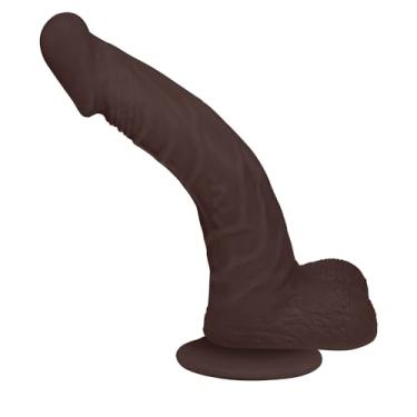 Imagem de Pênis de Borracha Poseidon com Escroto e Ventosa 20 x 4cm Marrom