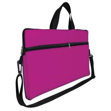 Imagem de Case Capa Maleta Premium Para Notebook Laptop de 15,6 com Alça de Mão Alça de Ombro e Zíper Lateral - Rosa