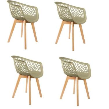 Imagem de Conjunto Com 4 Cadeiras Web Fendi - Base Wood