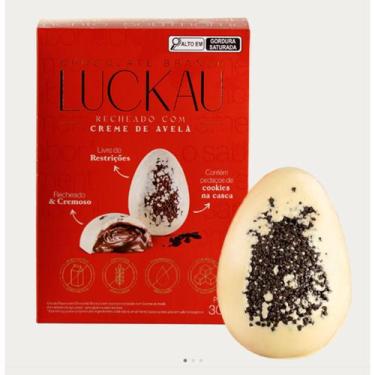 Imagem de Ovo De Páscoa Chocolate Branco Com Recheio De Avelã Luckau