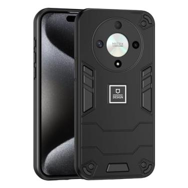 Imagem de Kukoufey Capa de telefone compatível com Honor Magic5 Lite, compatível com Honor X9a RMO-NX1 / X40 5G RMO-AN00 Capa protetora de camada dupla TPU + PC à prova de quedas preta