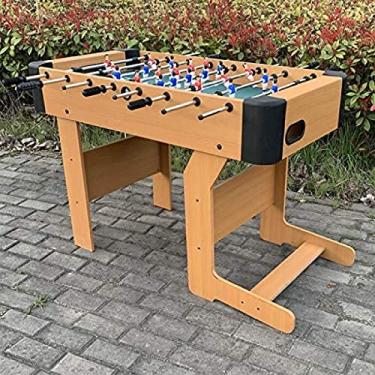 Imagem de Mesa dobrável de pebolim de madeira falsa, futebol de fliperama esportivo, para torneio de jogos de pub - crianças e adultos - jogos de bar