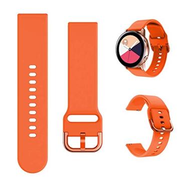 Imagem de Pulseira Minggo compatível com relógio Samsung Galaxy Active/Active2 40 mm/44 mm, pulseira de silicone esportiva de substituição compatível com relógio Galaxy 42 mm/Gear S2 Classic/Gear Sport Smart Watch, One Size, Laranja
