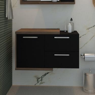 Imagem de Armário Gabinete Nexus 83P Contemporâneo Nogal/Preto Ônix