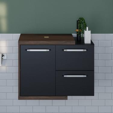 Imagem de Armario Gabinete Nexus 65P Nogal /Preto Ônix