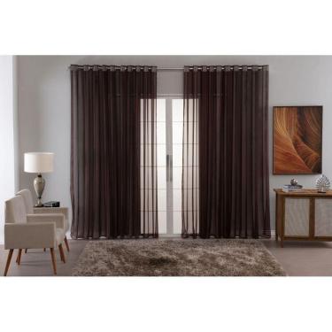 Imagem de Cortina Sala Quarto Voal Liso Delicate 300X280 Transparente