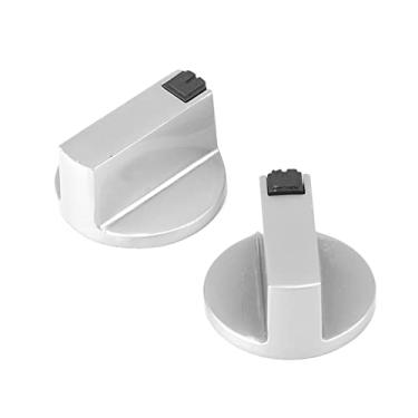 Imagem de Puxador de fogão, botão de controle de liga de zinco de 6 mm, interruptor de forno, maçanetas de controle de fogão a gás prata universal para fogão a gás, pacote com 8