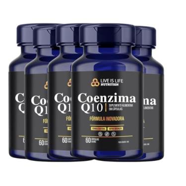 Imagem de kit 5 coenzima Q10 (ubiquinona) 60 Capsula 200mg Pura original