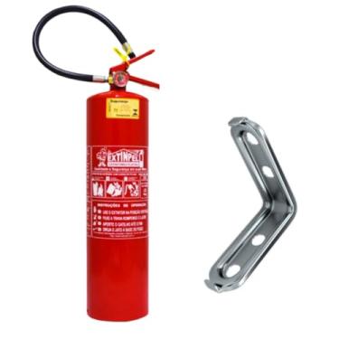 Imagem de Extintor Pó 6Kg ABC Com Validade 5 Anos Incluso Suporte De Parede + Placa De Sinalização