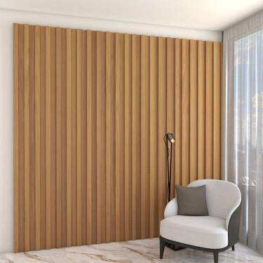 Imagem de Painel para TV 100% Mdf Ripado Decoração Freijó - Panorama Móveis