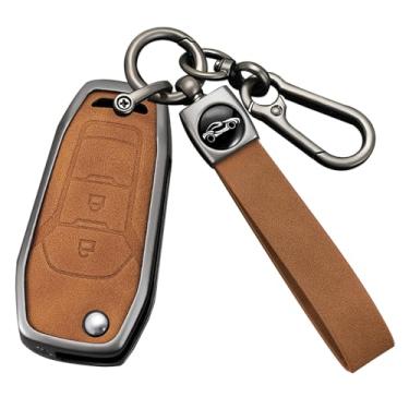 Imagem de HIBEYO Capa de chaveiro de 2 botões compatível com Ford Maverick F-150 F-250 F-350 F-450 F-550 Super Duty Lightning Ranger Bronco Expedition Escape Explorer Fusion EcoSport F-650 F-750-Long chaveiro
