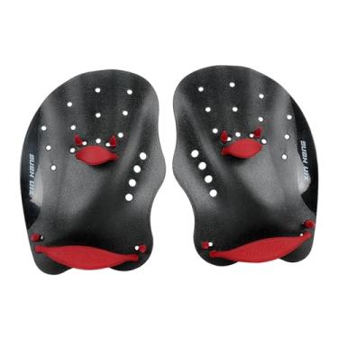 Imagem de Dynwave Pás de mão para natação Pás de natação Luvas práticas para água Polipropileno Silicone Treinamento de natação portátil Pás de natação, S Black