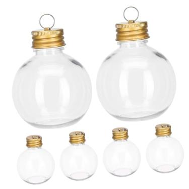 Imagem de Lurrose 10 bolas de plástico transparente de Natal com tampa rosqueada - enfeites de árvore de bebida preenchíveis