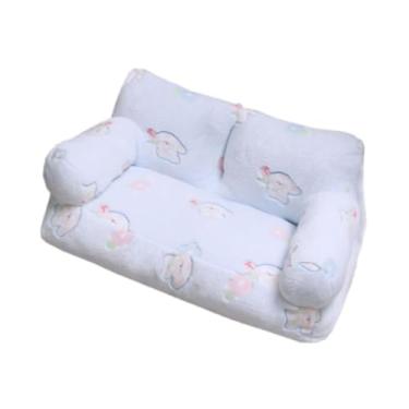 Imagem de WeiLaiKeQi Pet Sofá Cama Pequeno Cachorro Sofá Canil Pet Sofá Espreguiçadeira Pet Sofá para Cães Pequenos Gatinho, L Light Blue
