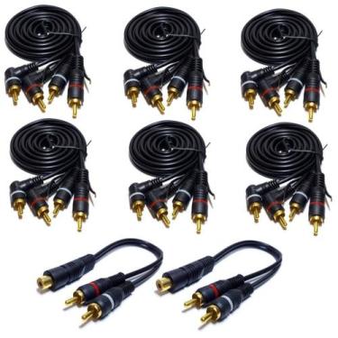 Imagem de 6 Cabos RCA 1,5 Metros e 2 Y 2M1F Som Automotivo Crossover - NTV