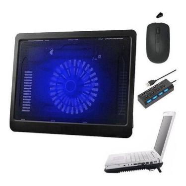Imagem de Base Suporte Com Cooler, Hub 4 E Mouse Para Notebook Asus - BD Net