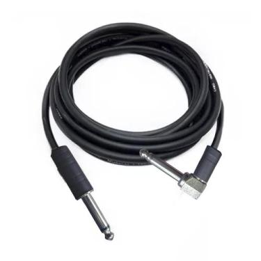 Imagem de Cabo P10-P10 90 Graus Mono Para Violão Guitarra Bateria Elétrica - E-C