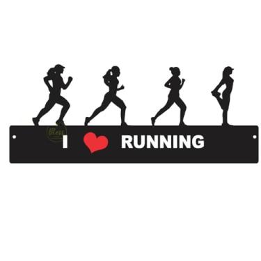 Imagem de PORTA MEDALHAS CORRIDA FEMININO I LOVE RUNNING