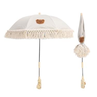 Imagem de Guarda-sol para bebê, Guarda-sol Ajustável Com Design de Renda e Proteção UPF 40, Guarda-chuva para Carrinho de Pano Oxford, para Amigos Com Bebês (coelho)
